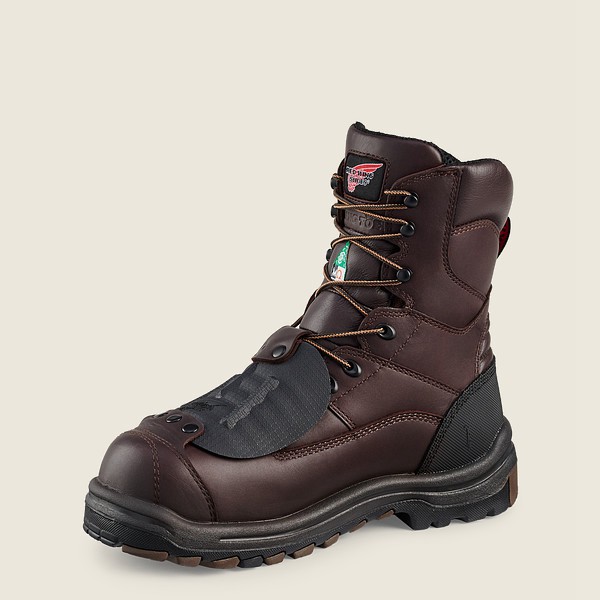 Red Wing Safety Boots Mens Black/Brown - King Toe® - 8-inch Waterproof Csa Metguard Toe - 4158390-UN